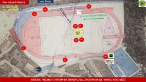 športni park mežica- gašenje požarov z uporabo zrakoplova- zagotavljanje vode iz reke Meže